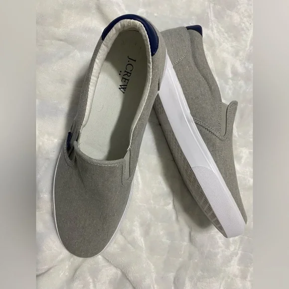 J.CREW Men’s Explorer Canvas Grey Slip On Shoe Size 11 - Picture 8 of 9